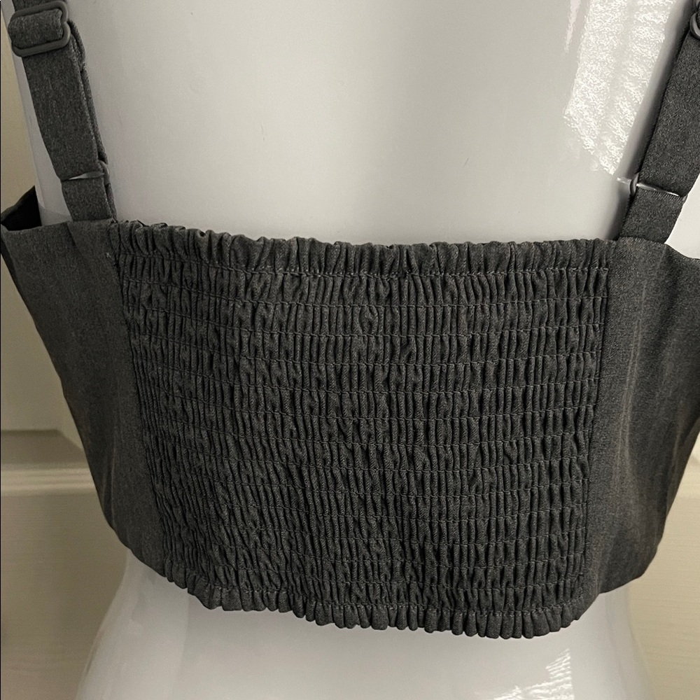 NEW House of Harlow 1960 Cropped Top Wide Leg Pants Set in gray. #0300 - Picture 13 of 15